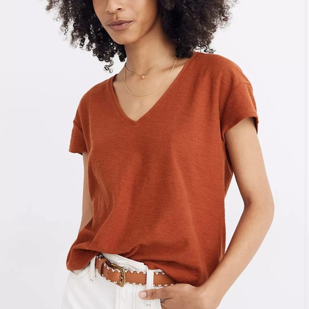 Madewell WHITE Skyline V-neck Tee